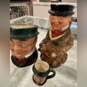 Vintage Character Toby Jugs - Mr Pickwick
by ROYAL DOULTON  Set Of 3